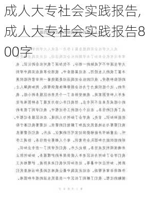 成人大专社会实践报告,成人大专社会实践报告800字