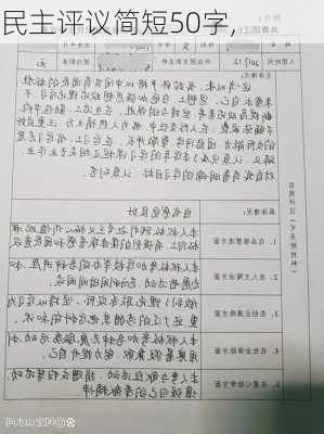 民主评议简短50字,