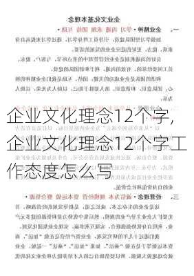 企业文化理念12个字,企业文化理念12个字工作态度怎么写