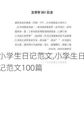 小学生日记范文,小学生日记范文100篇